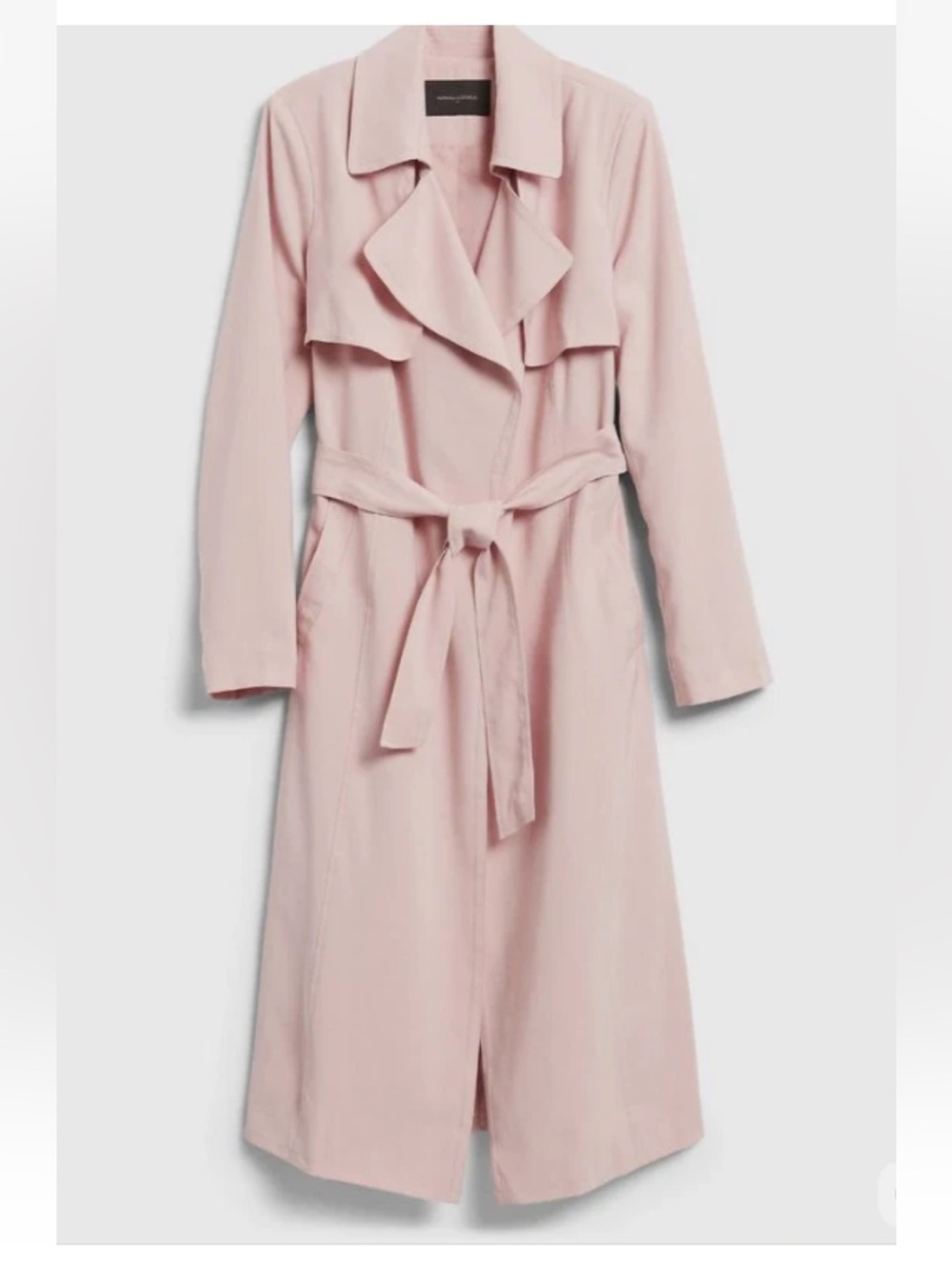 BANANA REPUBLIC Pink Soft Trench Coat Pockets Long #533563 Size M NWT